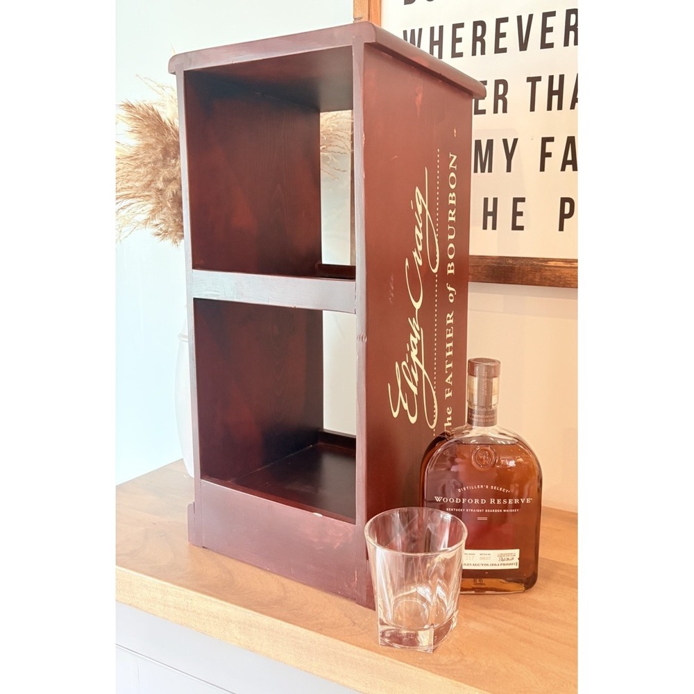Elijah‎ Craig Bourbon Small Liquor Bottle Display Wood Shelf Mancave